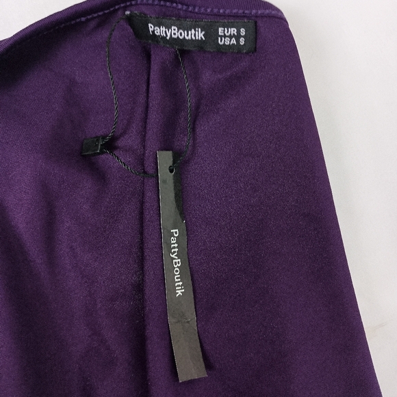 NWT PATTY BOUTIK Christmas Fall Elegant Purple Draped Dress (#892) - Picture 3 of 7